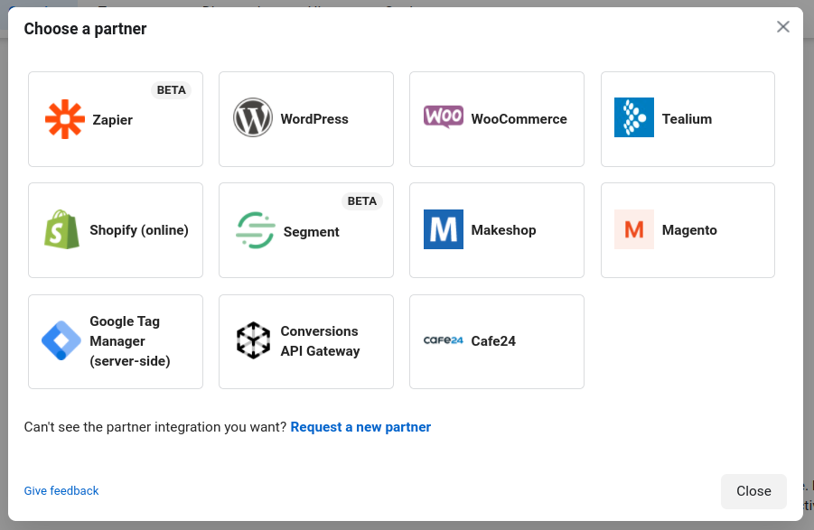 f pixel partner integration