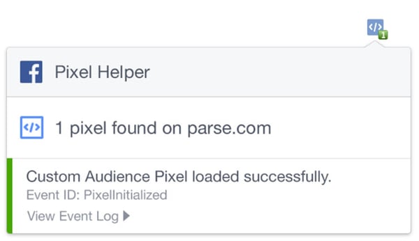 facebook pixel helper successful