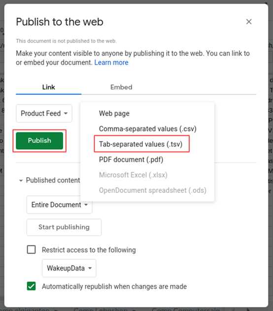 Publish - Tab-separated values