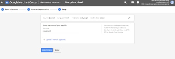 creating your feed in Google Merchant Center 3