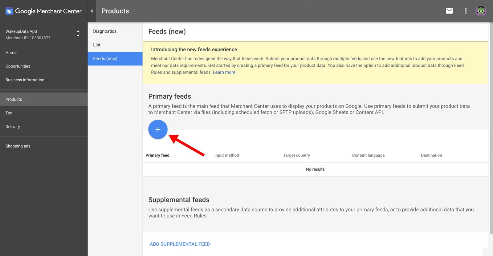 Google Merchant Center with WakeupData