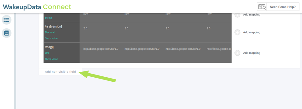 "Add non-visible fields" in mapping interface