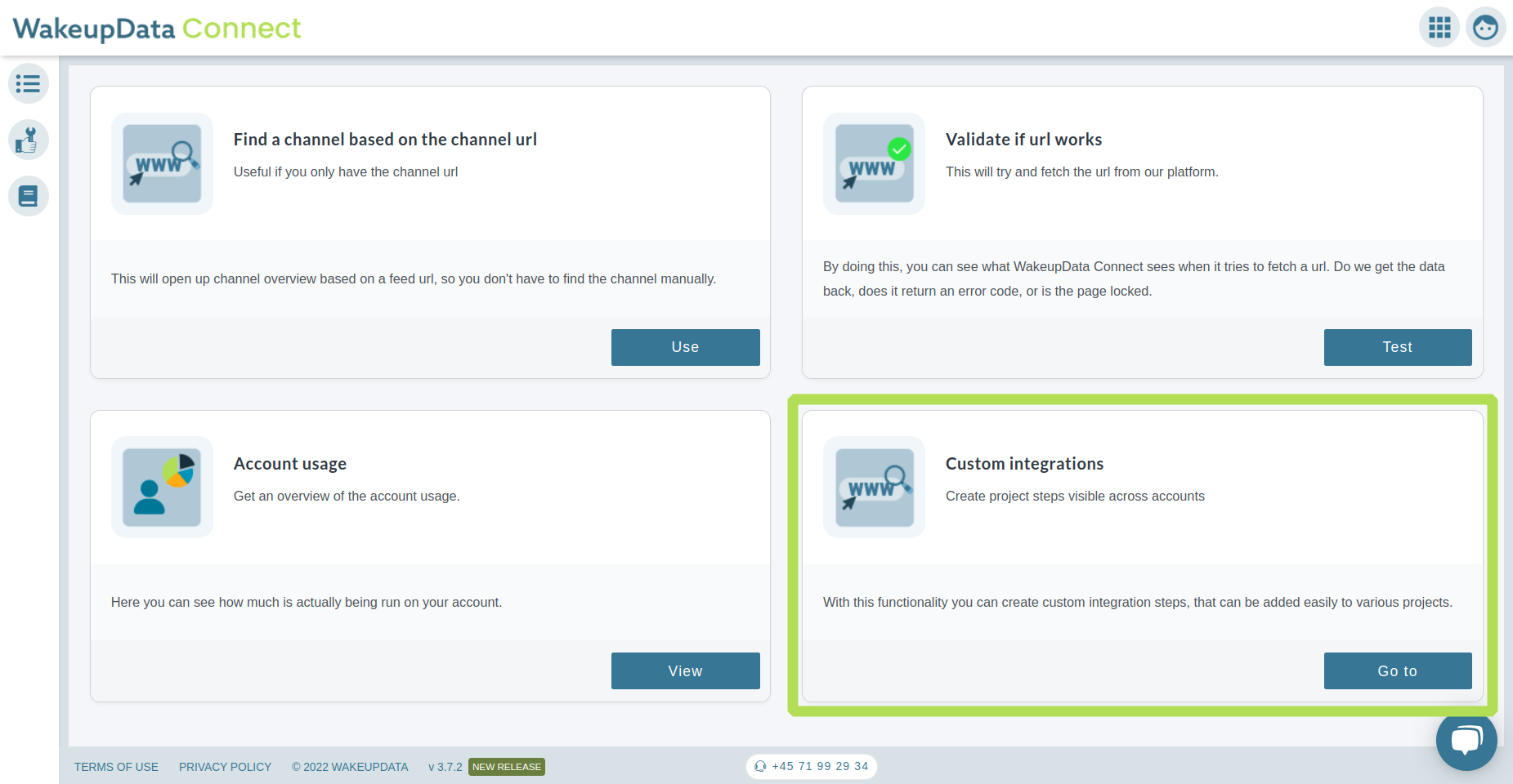 Custom integrations on WakeupData Connect